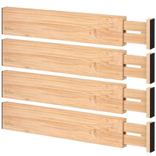 Bamboo Spring-Loaded Drawer Dividers (Adjustable)